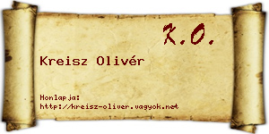 Kreisz Olivér névjegykártya